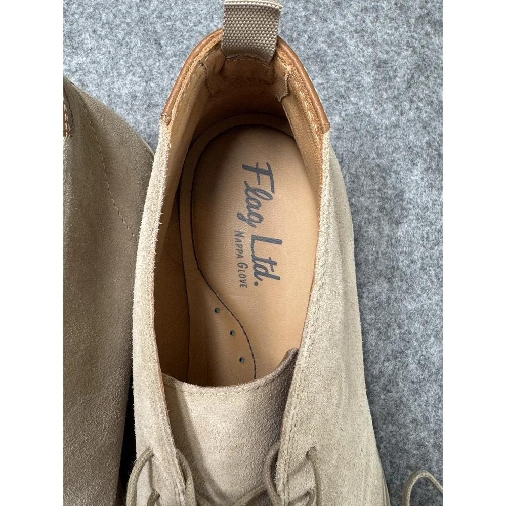 Men's Suede Leather Chakka Shoes Size 10 By Flag Ltd Nappa Glove‎ Tan NWOB